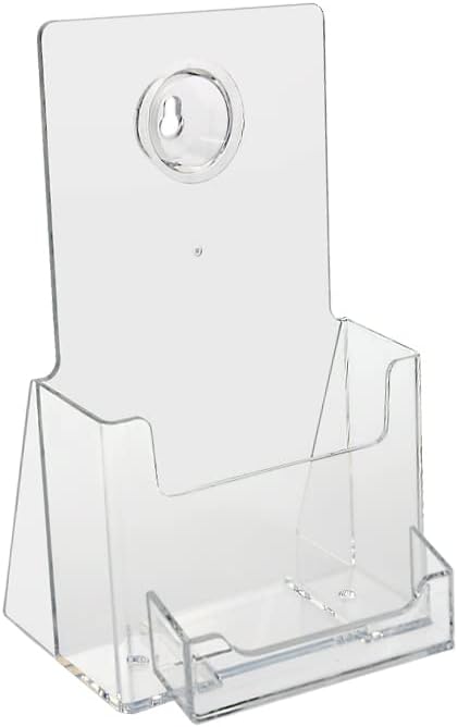 SOURCE ONE 4 X 9 Inches Tri Fold Brochure Holder with Business Card Holder (TRI-BC) (6 Pack)