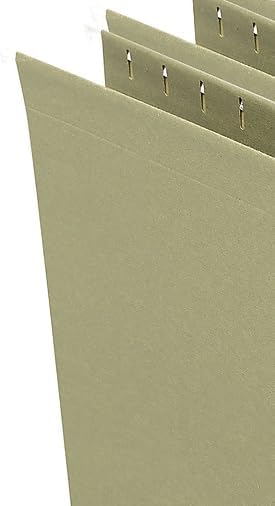 Staples Hanging File Pockets, Letter Size, 3.5" Expansion, Straight‑Cut, Standard Green – 12/Carton