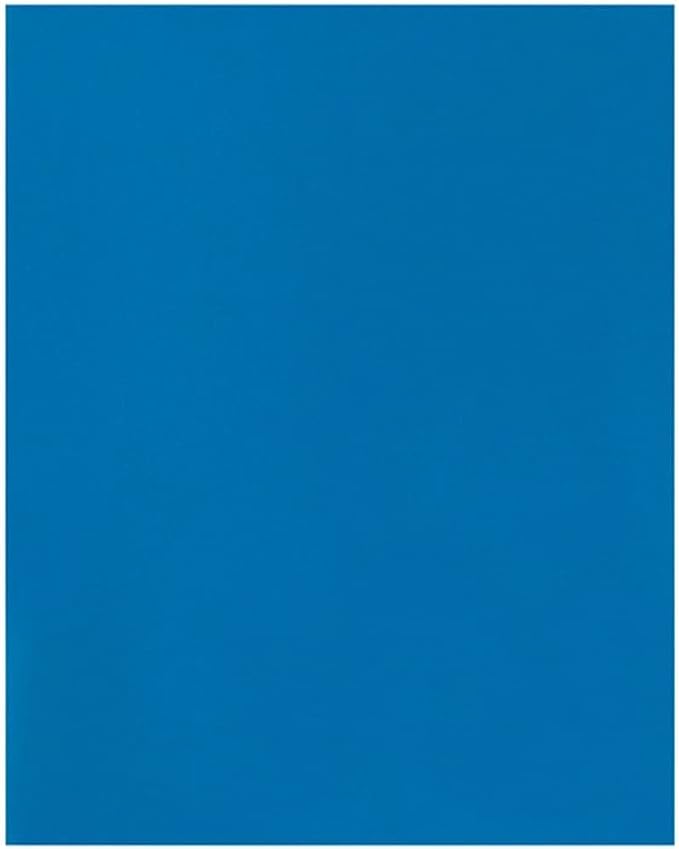 JAM PAPER Laminated Two Pocket Glossy School Folders - Letter Size - High Gloss Blue - Bulk 50/Box
