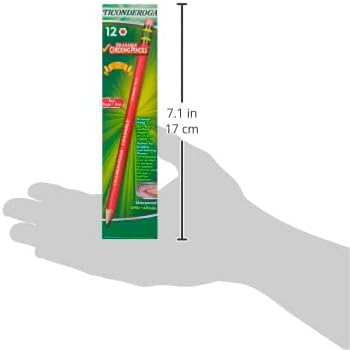 Ticonderoga Erasable Checking Wood-Cased Pencils, Pre-Sharpened, Red, 12 Count