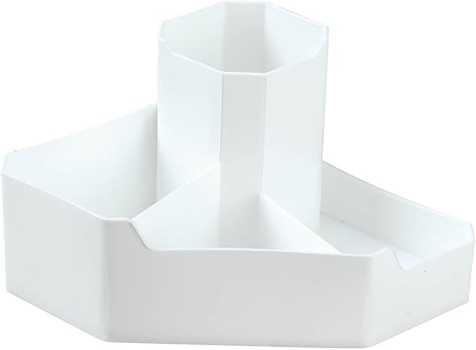 Fox Valley Traders Corner Desktop Organizer, Crafted With 100% Durable Plastic, Office Storage, Incudes Cup Holder and Three Pockets - Measures 6 1/2" Long x 6 1/2" Wide x 4" High
