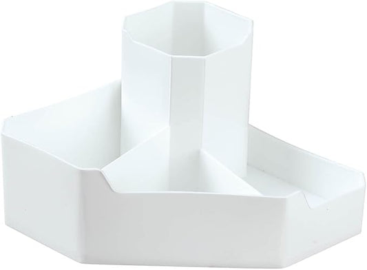 Fox Valley Traders Corner Desktop Organizer, Crafted With 100% Durable Plastic, Office Storage, Incudes Cup Holder and Three Pockets - Measures 6 1/2" Long x 6 1/2" Wide x 4" High