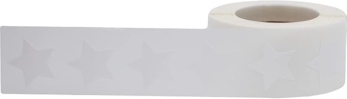 White Star Shape Stickers 0.75 Inch 500 Adhesive Labels