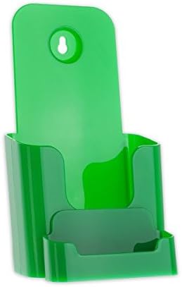 Source One 4 X 9 Inches Tri Fold Brochure Holder with Business Card Holder (40 Pack, Green)