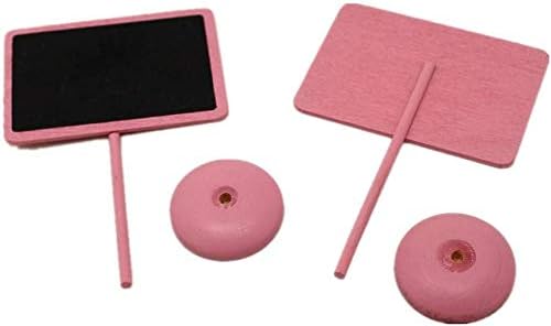 10pcs Mini Blackboard Mini Wooden Wedding Blackboard Chalkboard Place Cards Message Board Label Table with Stand Base - Pink