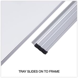 Universal Deluxe Melamine Dry Erase Board, 48 x 36, Melamine White Surface, Silver Aluminum Frame