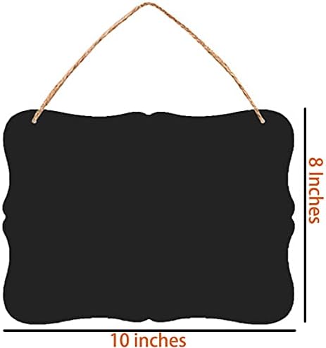 Wood Chalkboard Double Sided Erasable Chalkboard,Signs Message Board, Message Memo Display 10x8 Inches with Jute Hanging String,Wall Decoration (4)