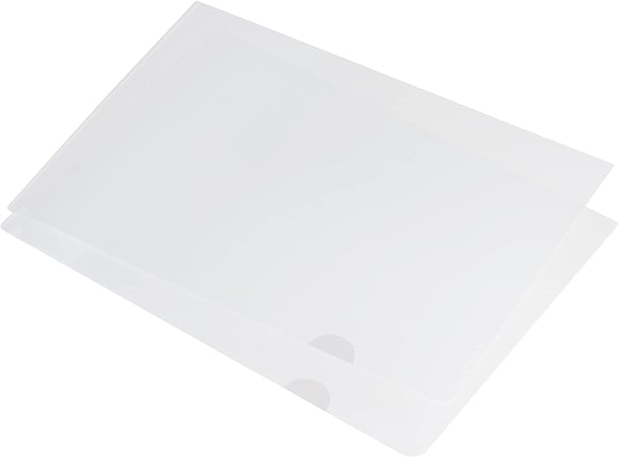 PATIKIL L Type Folders 24 Pack A4 Plastic File Project Pockets Clear Paper Document Jacket Sleeve for Office, Transparent