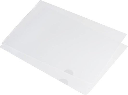 PATIKIL L Type Folders 24 Pack A4 Plastic File Project Pockets Clear Paper Document Jacket Sleeve for Office, Transparent