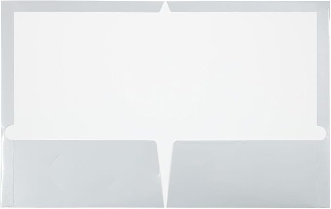 JAM PAPER Laminated Two Pocket Glossy Folders - Silver - 3/Pack