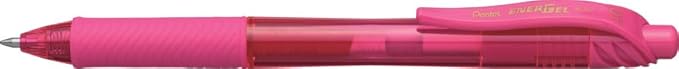 Pentel EnerGel-X Retractable Liquid Gel Pen (0.7mm) Metal Tip, Pink Ink, Box of 12 (BL107-P)