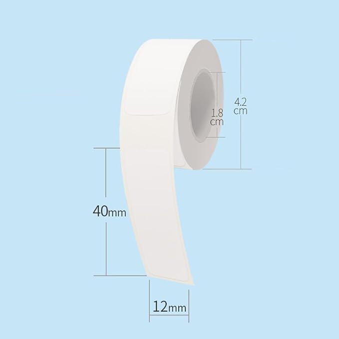 360 Pcs 12 x 40mm Thermal Paper Labels Roll Self Adhesive Label Maker Tapes Blank Rectangle Labels Write On Sticker Tapes Printable Labeling Tapes for Office Home