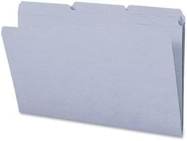 Smead 17334 File Folders, 1/3 Cut, Reinforced Top Tab, Legal, Gray, 100/box