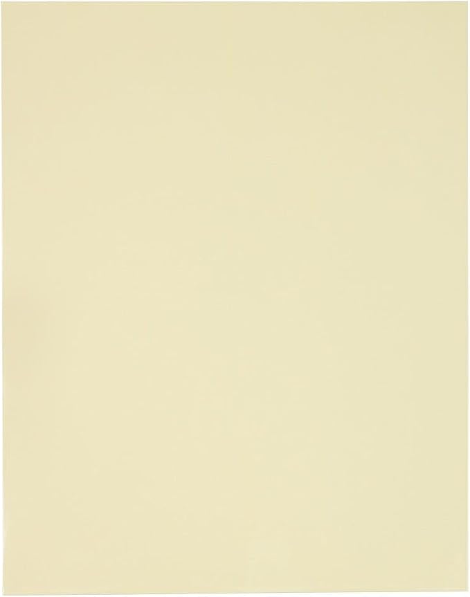 JAM PAPER Laminated Two Pocket Glossy Folders - Ivory - 3/Pack