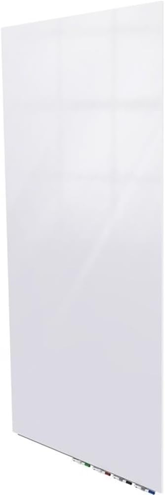 Aria 3'H x 2'W Magnetic Low Profile 1/4" Glass Whiteboard - Vertical White - 4 Rare Earth Magnets, 4 Markers and Eraser