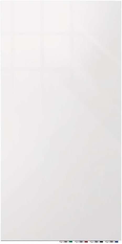Aria 8'H x 4'W Low Profile 1/4" Glass Whiteboard - Vertical White - 4 Markers and Eraser