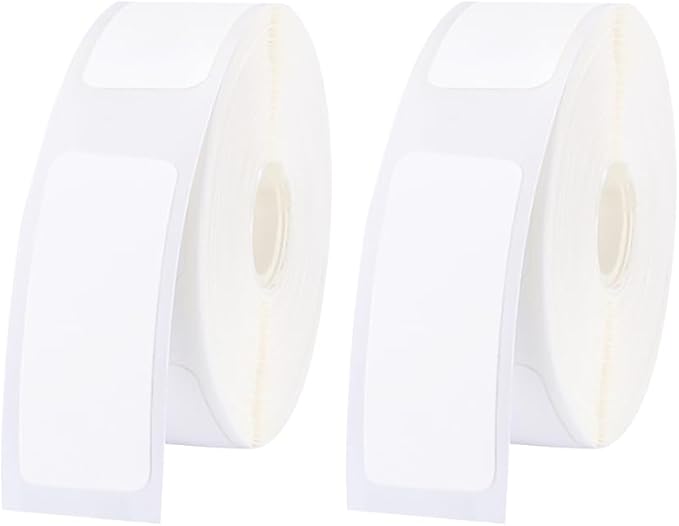 360 Pcs 12 x 40mm Thermal Paper Labels Roll Self Adhesive Label Maker Tapes Blank Rectangle Labels Write On Sticker Tapes Printable Labeling Tapes for Office Home