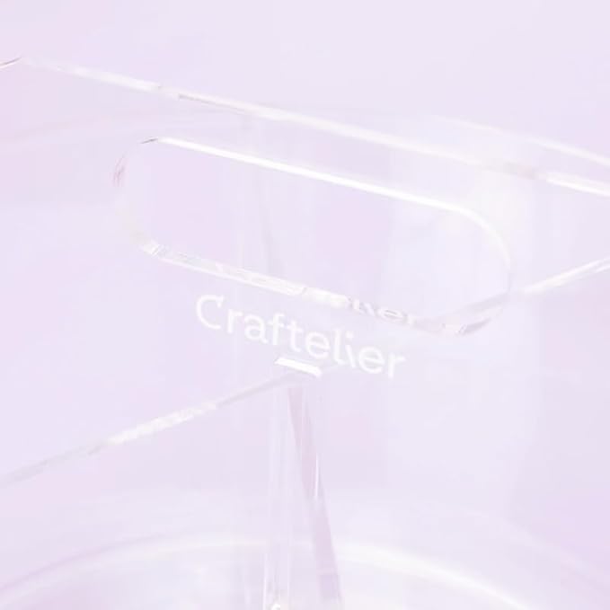 Craftelier - Pen Holder for Desk, Clear Acrylic 360 Degree Spinning Organizer With 6 Storage Slots with Carry Handle and 7.87" (20 cm) Diameter, Ideal for Home, School & Office Supplies