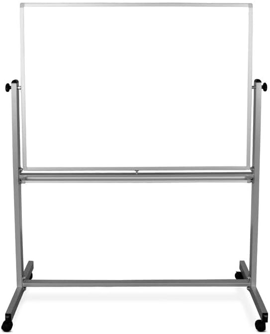 Luxor MB4836WW Mobile Whiteboard 48" W x 36" H (Pack of 2) Double-Sided Magnetic Dry Erase Markerboard