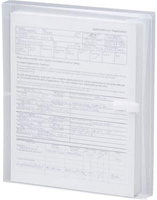 Smead Poly Envelope, 1-1/4" Expansion, Hook-and-Loop Closure, Side Load, Letter Size, Clear, 5 per Pack (89661)
