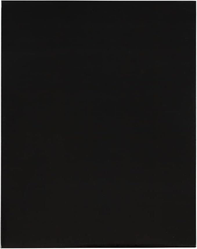 JAM PAPER Laminated Two Pocket Glossy School Folders - Letter Size - High Gloss Black - Bulk 100/Box