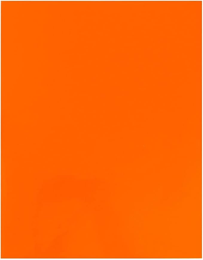 JAM PAPER Laminated Two Pocket Glossy School Folders - Letter Size - High Gloss Orange - 6/Pack