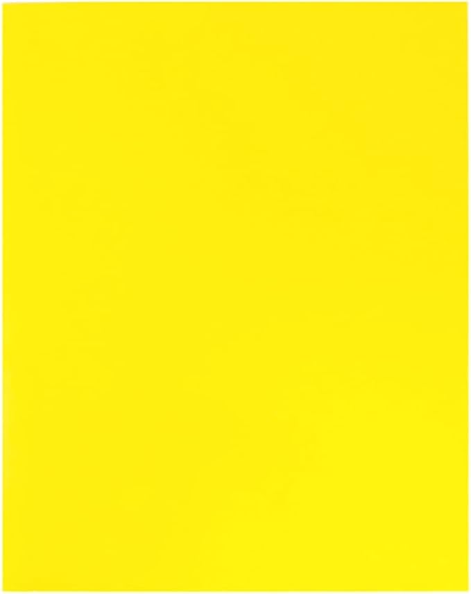 JAM PAPER Laminated Two Pocket Glossy School Folders - Letter Size - High Gloss Yellow - 6/Pack