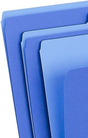 Staples File Folder, Letter Size, 1/3‑Cut Tab, Blue, Durable Paper Stock, 200/Carton