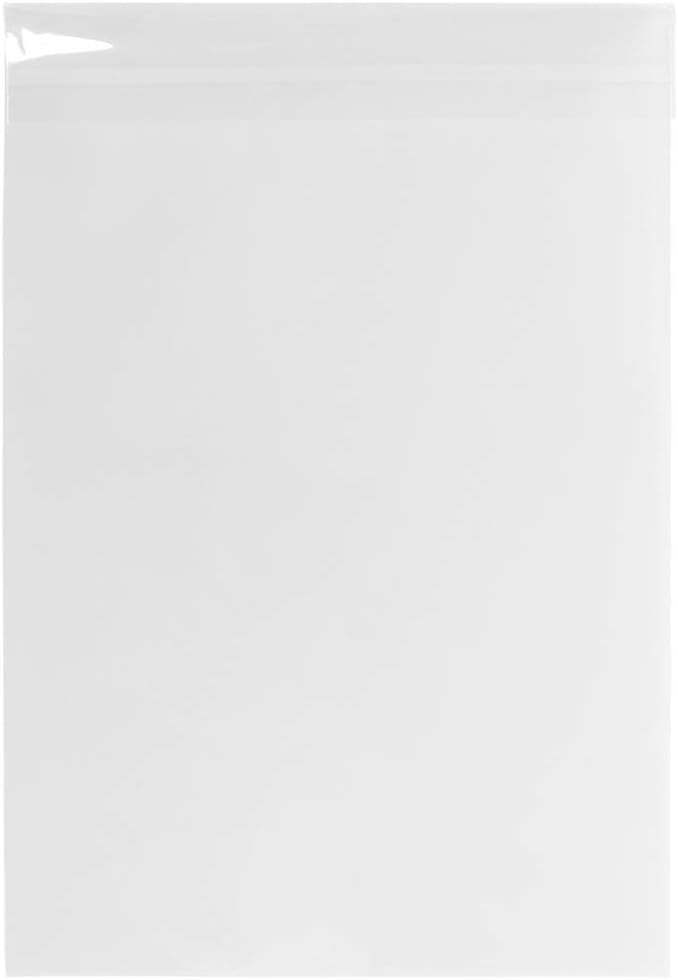 JAM PAPER Cello Sleeves with Self Adhesive Closure - 12 7/16 x 18 1/4 - Clear - 100/Pack