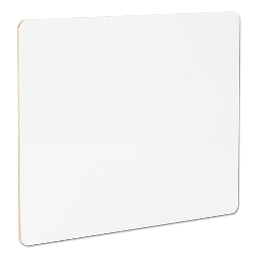 Universal Unruled Lap/Learning Dry Erase Board, 12" x 9", White Melamine Surface, Pack of 6