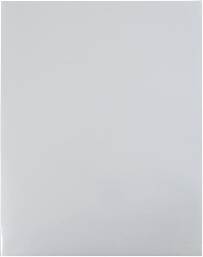 JAM PAPER Laminated Two Pocket Glossy School Folders - Letter Size - High Gloss Silver - Bulk 100/Box