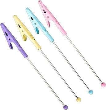 4 Pieces Multicolor Metal Wire Alligator Clips, 14.1 x 1.2cm, Photo and Card Holder, Desk Organizer,Memo Holders Desk Accessories and Workspace Organizers