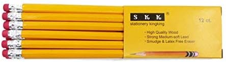 SKKSTATIONERY Pre-sharpened pencils, Pencils Sharpened with eraser top, #2 HB pencil, Back to school, 144/box (Box of 2)