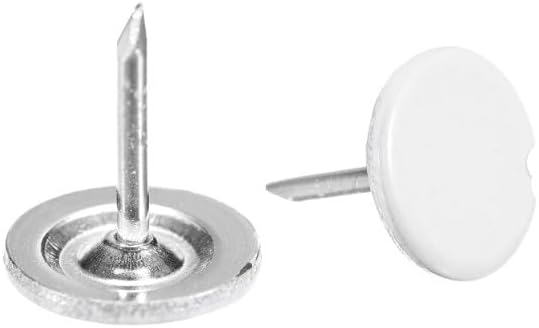 100 Pcs Push Pins, White Thumb Tacks, Flat Decorative Pin Push Pins Home/Office for Bulletin Board,Notice Board/Map Nails,Tape, Adhesives and Fasteners（Rounded 11mm/0.43" Nailhead L13mm/0.51"）