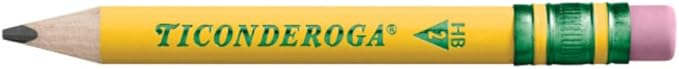 Ticonderoga My First Half-Size Wooden Pencils, Large Triangle-Barrel Pre-Sharpened #2 (HB) Short 4.5" Yellow Pencils with Erasers, Yellow, 12/Pack, Case of 72 Packs