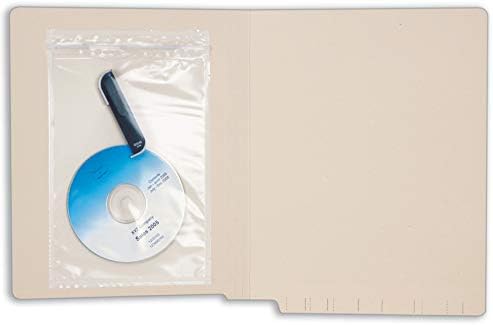 Tabbies 54471 Self-Adhesive Lock-It Pockets, 100 Box, Clear Ziplock Style Plastic Pouches, 6 x 9 Inch Inside, for File Folders, Binders & Media