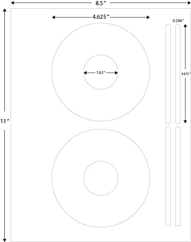 CD/DVD Label Full Face | Qty 2000 Disc, 2000 Spine | 1000 Sheets Total | Permanent White Matte | Inkjet & Laser Compatible | Memorex Large Core | Easy to Peel | Made in USA | Blank Label
