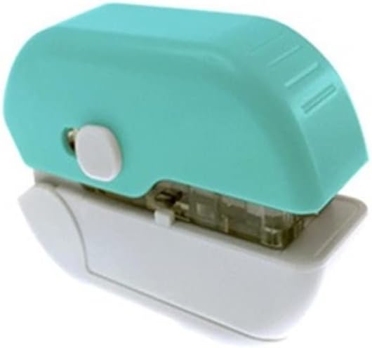 Creative Stapler Multifunctional Mini Portable Stapleless Stapler 3 in 1 Press Punching Machine for Book Paper Binding Green