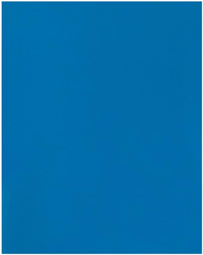 JAM PAPER Laminated Two Pocket Glossy School Folders - Letter Size - High Gloss Blue - Bulk 50/Box