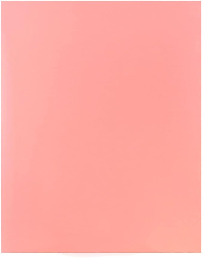 JAM PAPER Laminated Two Pocket Glossy School Folders - Letter Size - High Gloss Baby Pink Pastel - 6/Pack