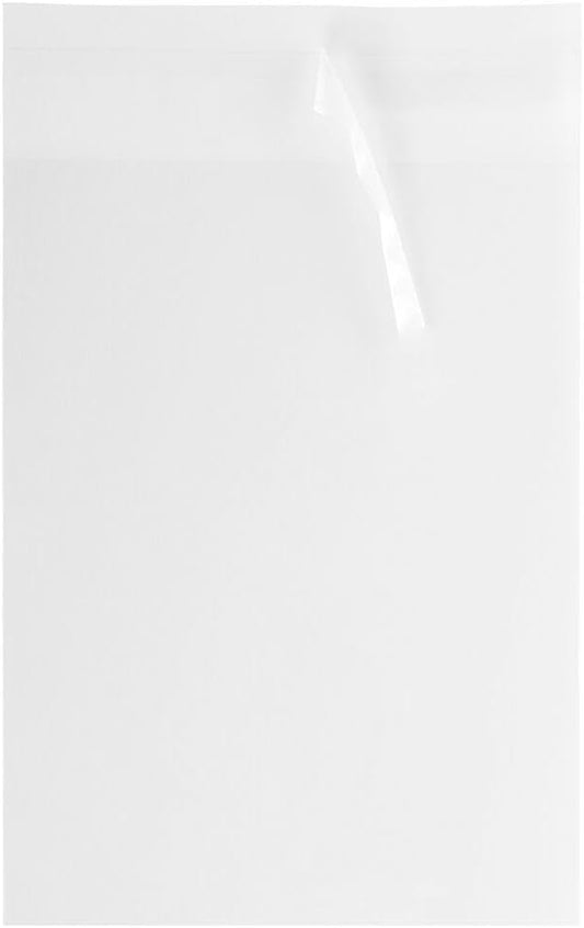 JAM PAPER Clear Cello Sleeves with Self Adhesive Closure - 100 Per Pack - 9 1/4 x 12 1/4