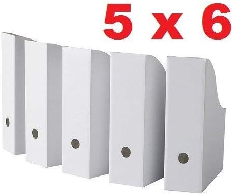 ROYALNA (30 PACK) White Magazine File Folder Holder, Magazine Organizer, Document Organizer, Storage Box (30)