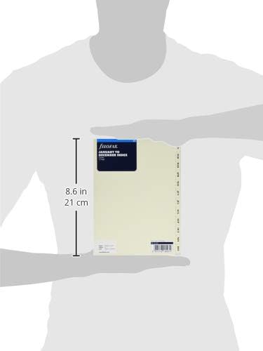 Filofax Organizer/Clipbook Refill Accessory, A5 Size, January to December Monthly Index Divider Set, 12 Tabs, Luxury Cotton Cream (B341693)