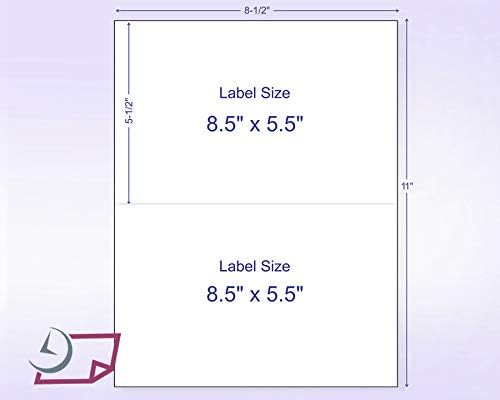 NextDayLabels - 8-1/2 x 11 Neon Color High Light Fluorescent Labels for Laser & Inkjet Printer (Yellow Fluorescent, 8-1/2" x 5-1/2" - 2 Per Page | 200 Labels)