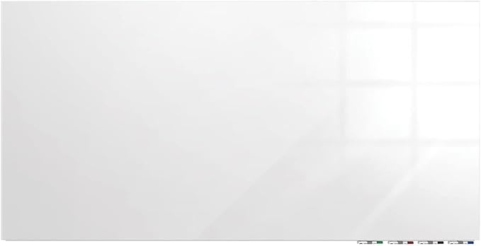 Aria 2'H x 3'W Low Profile 1/4" Glass Whiteboard - Horizontal White - 4 Markers and Eraser