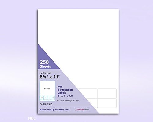 Next Day Labels - Integrated Laser Form with Label Combination (8 Labels | 2 x 1)