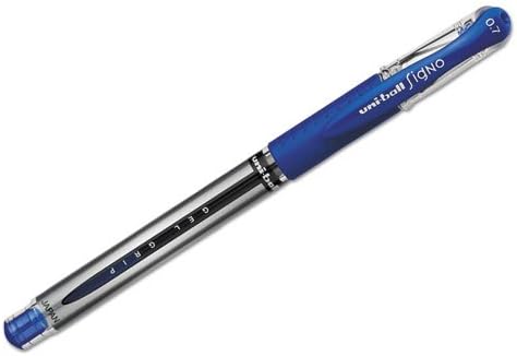 uniball Gel Grip Gel Pens, Medium Point (0.7mm), Blue, 12 Pack
