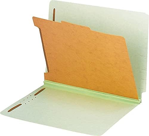 Pendaflex Pressboard End-Tab Classification Folders, Legal Size, 6 Section, 2.5" Expansion, Light Green, 10/BX (23324)