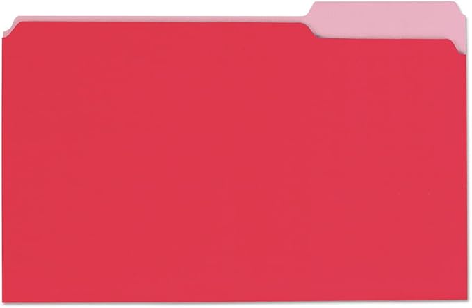 Universal One Bright Top Tab Classification Folder, Red/Light Red (10523)