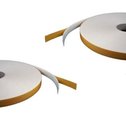 Virtual Plastics Double Sided Foam Adhesive Sticky Tape - White - 2mm x 10mm x 25m - Security/Glazing/Craft Tape